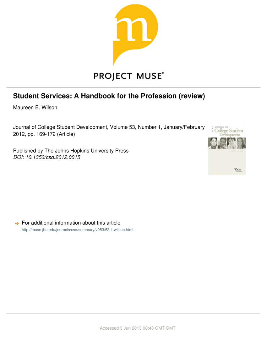 Pdf Student Services A Handbook For The Profession Review