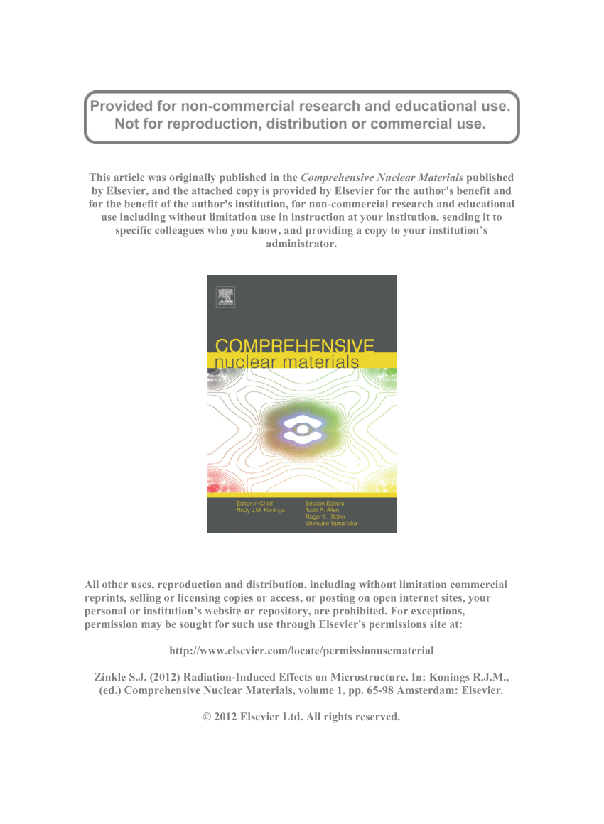 Pdf Radiation Induced Effects On Microstructure