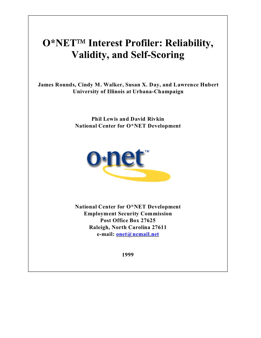 Interest Profiler (IP) at O*NET Resource Center