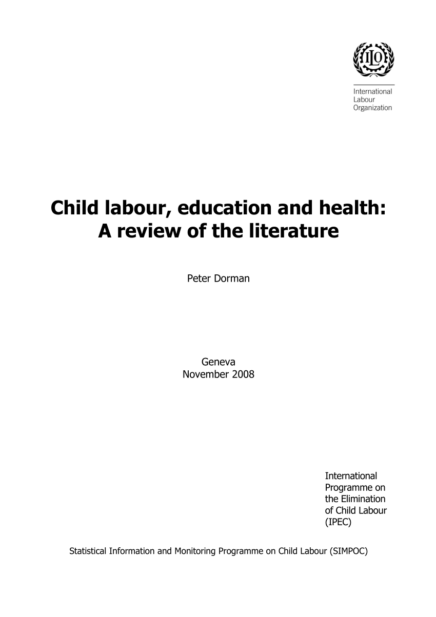 child labor and health a systematic literature review