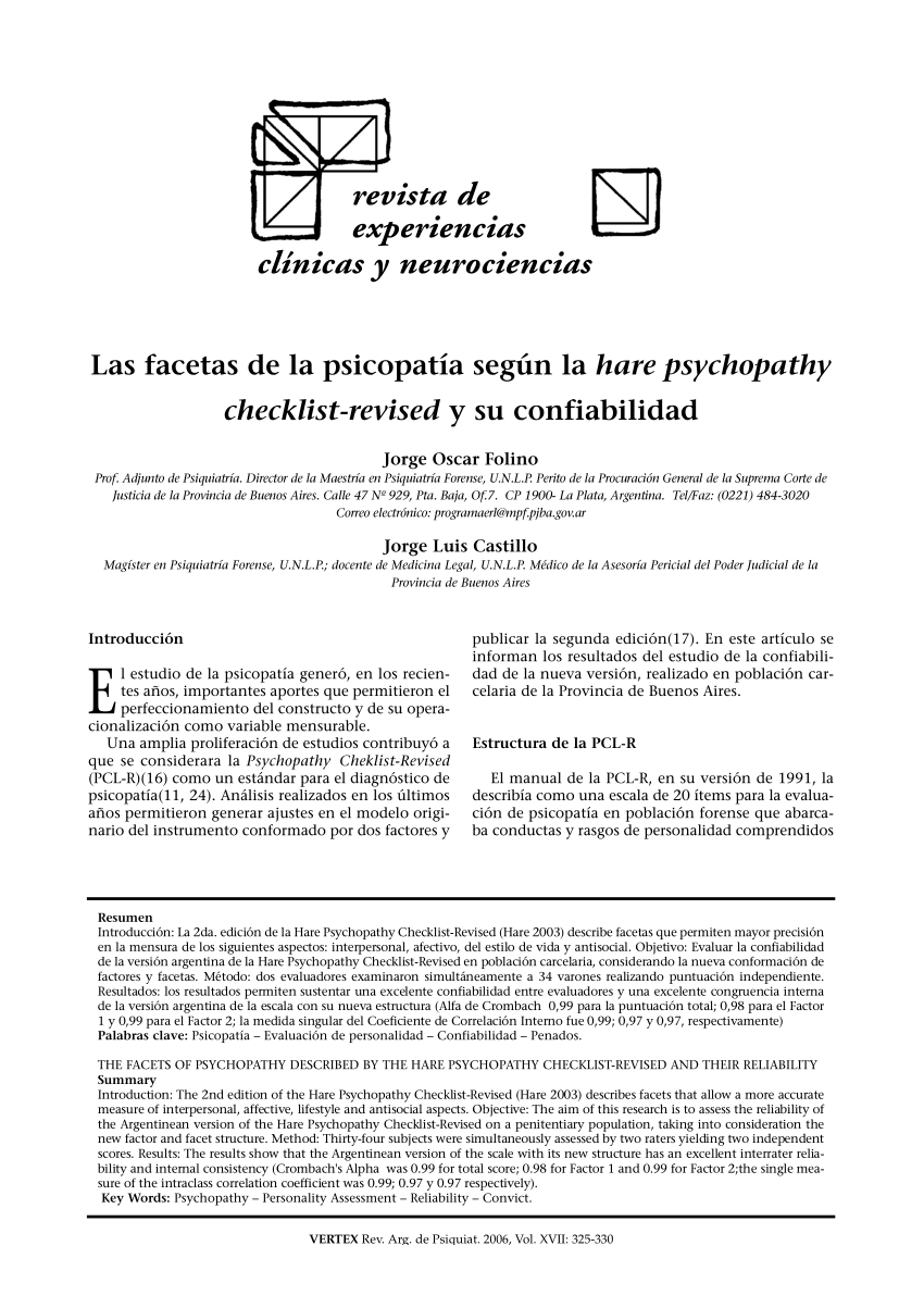 hare psychopathy checklist .pdf download