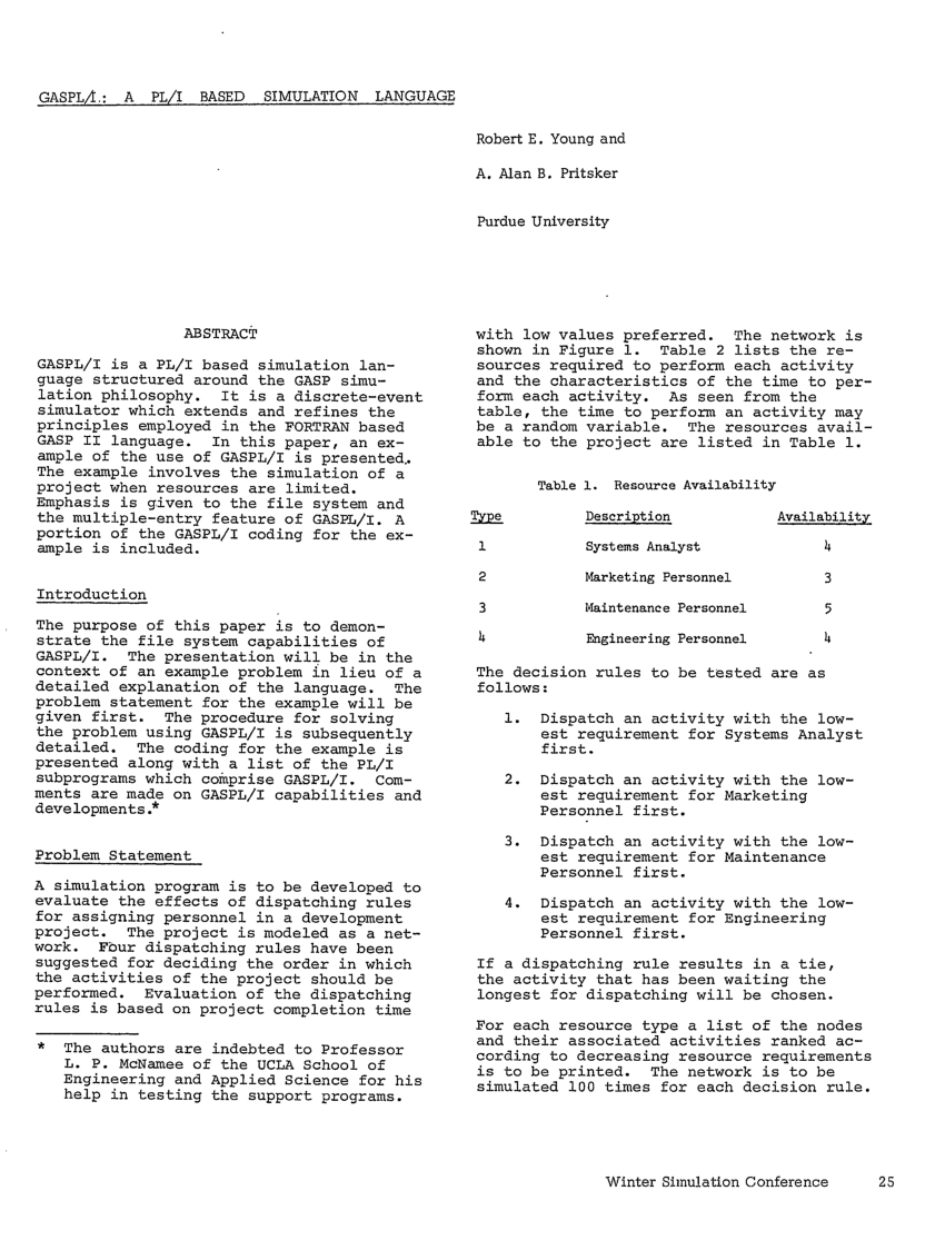 Pdf Gaspli A Pli Based Simulation Language - 