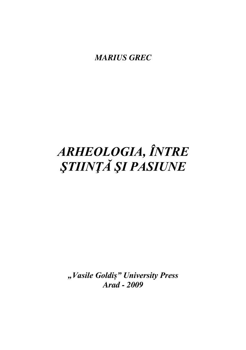 PDF) ARHEOLOGIA INTRE STIINTA SI