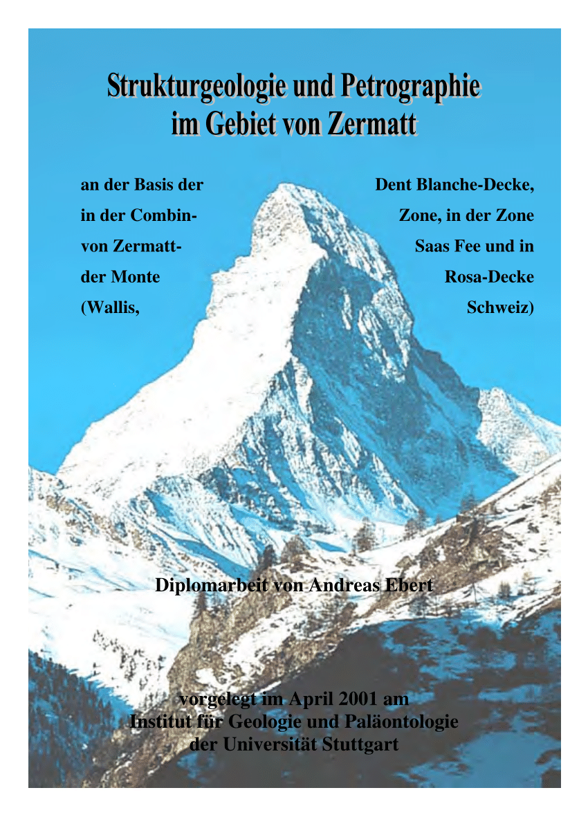 (PDF) Strukturgeologie und Petrographie im Gebiet von Zermatt an der ...