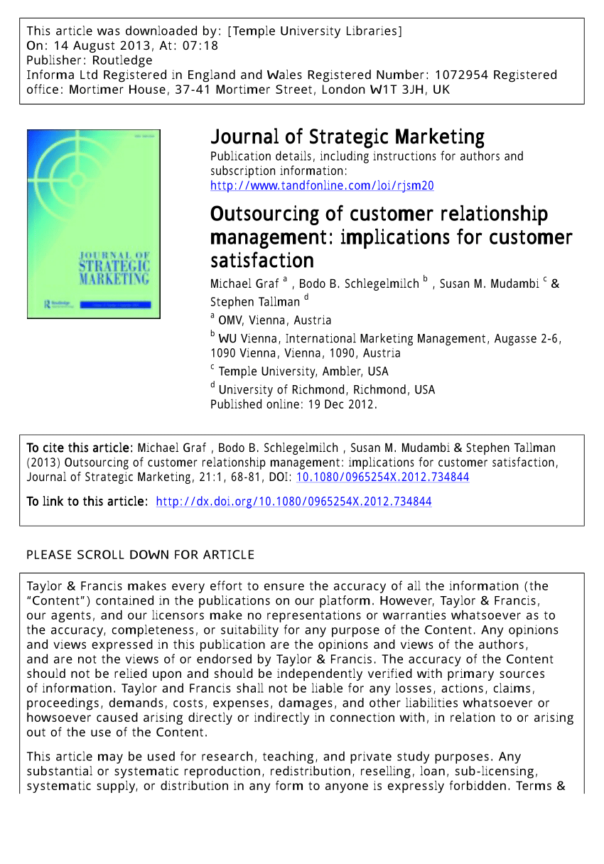 A research paper on customer relationship management