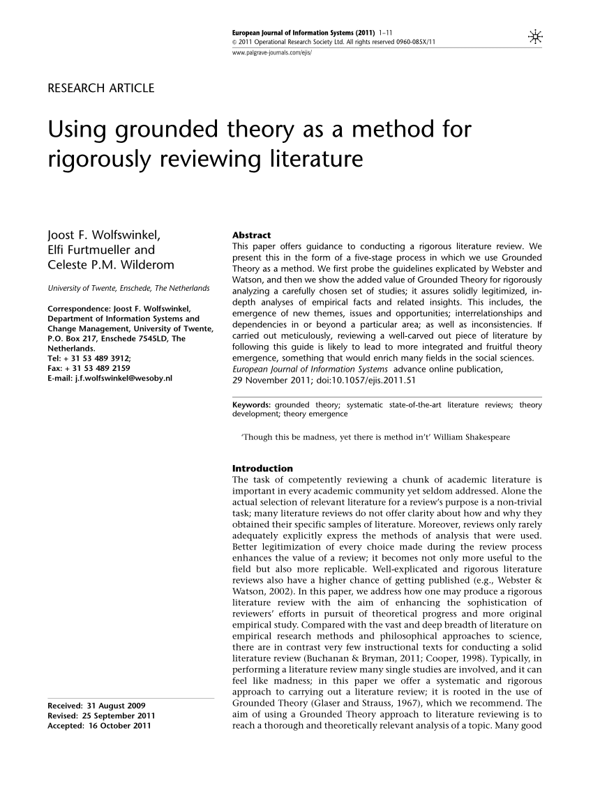 literature review grounded theory