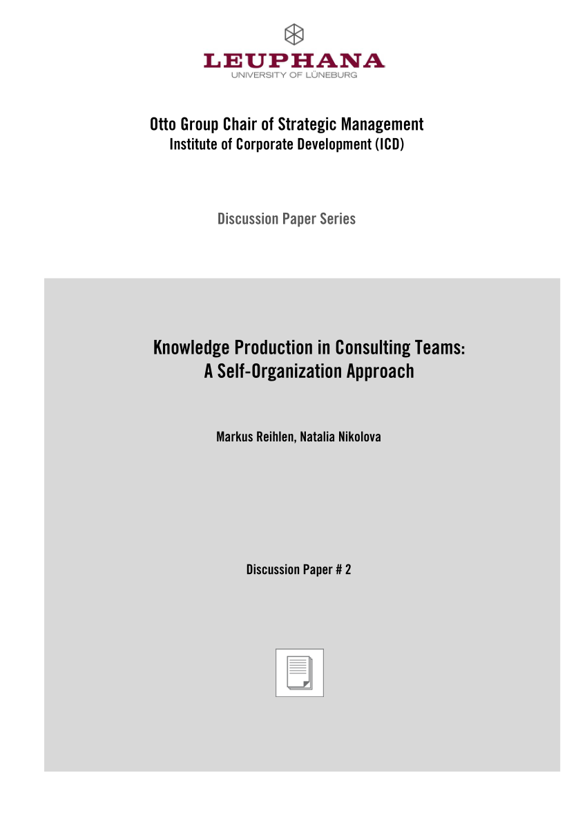 Pdf Knowledge Production In Consulting Teams