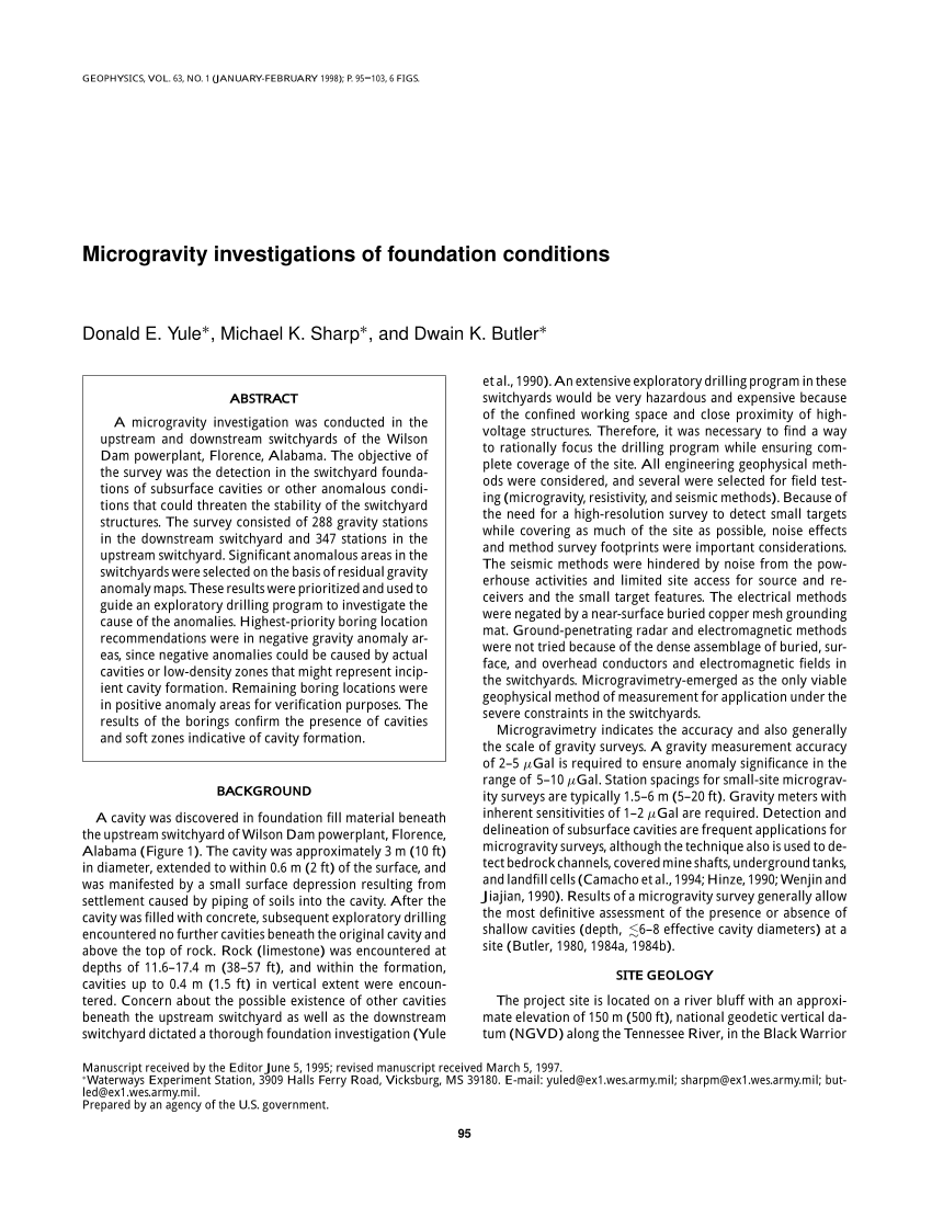 (PDF) Microgravity investigations of foundation conditions