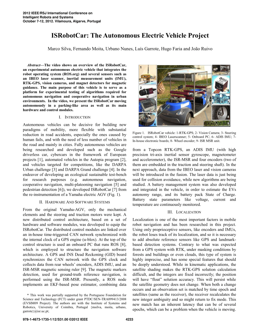 (PDF) ISRobotCar The Autonomous Electric Vehicle Project