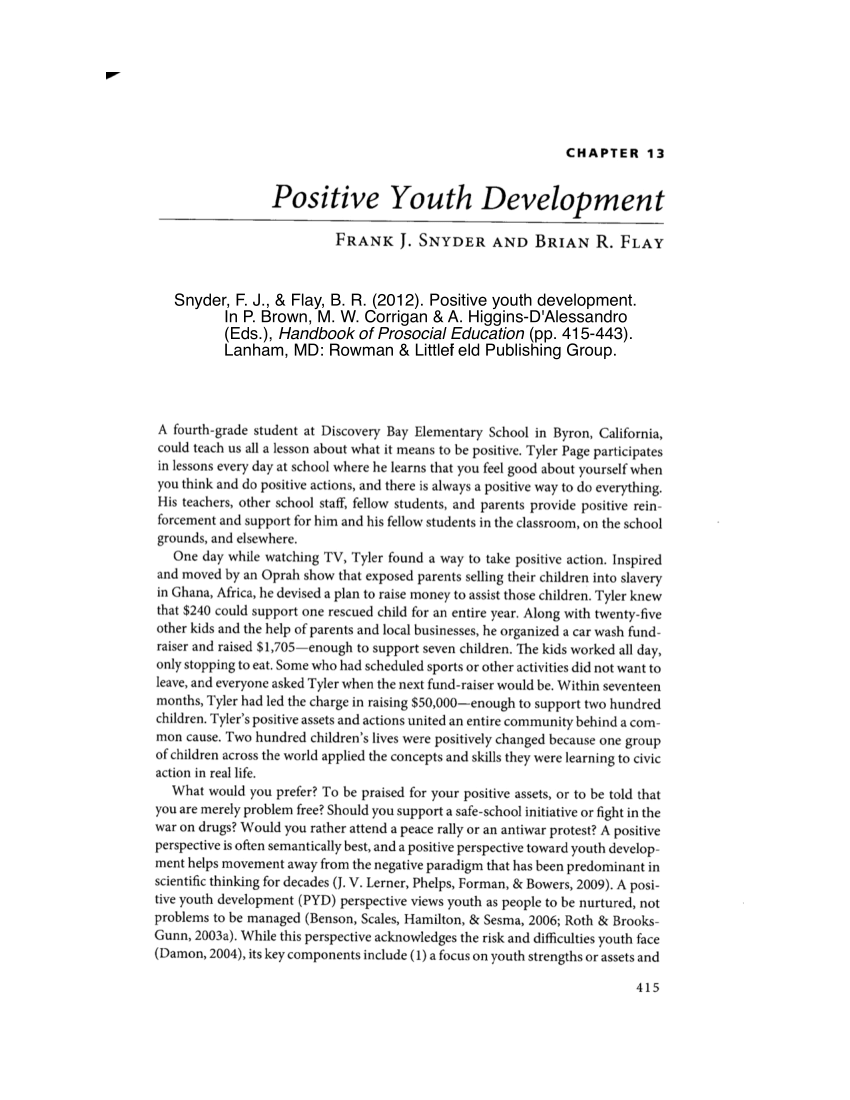 positive youth development phd thesis
