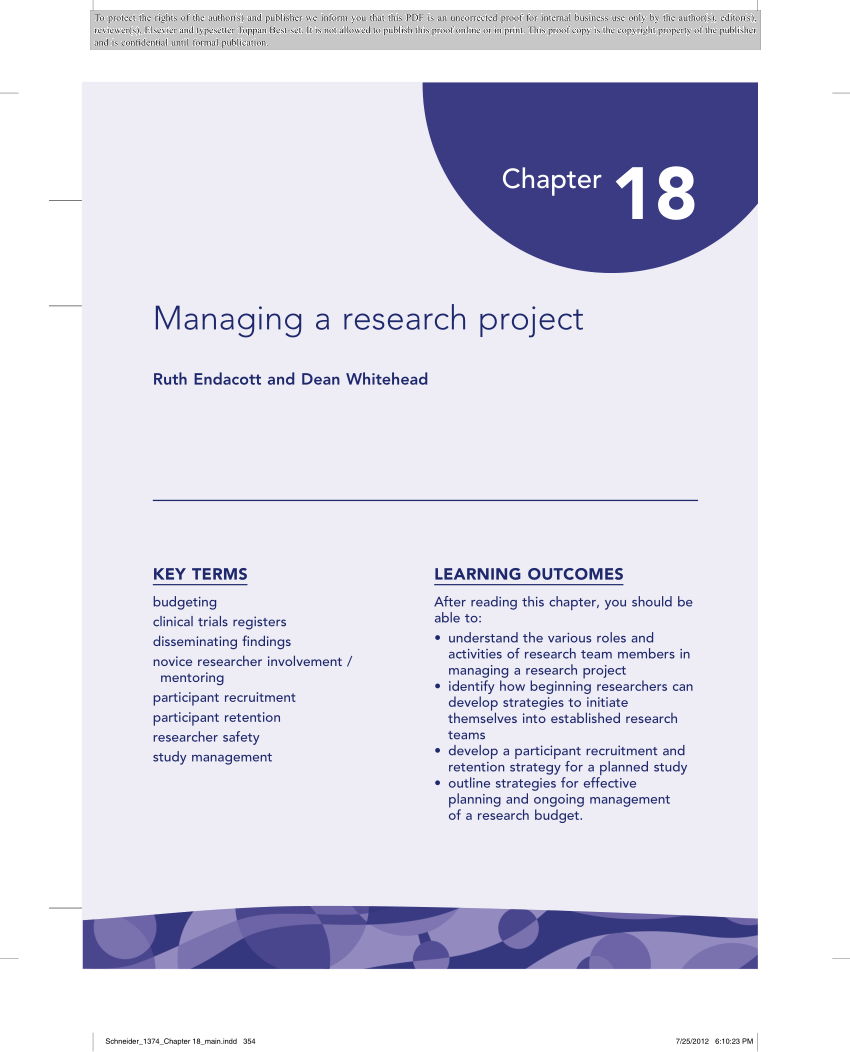 managing your research project