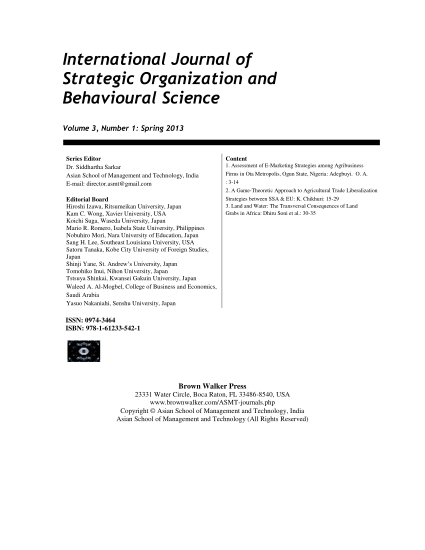 PDF) A Game-Theoretic Approach to Agricultural Trade Liberalization  Strategies between SSA & EU