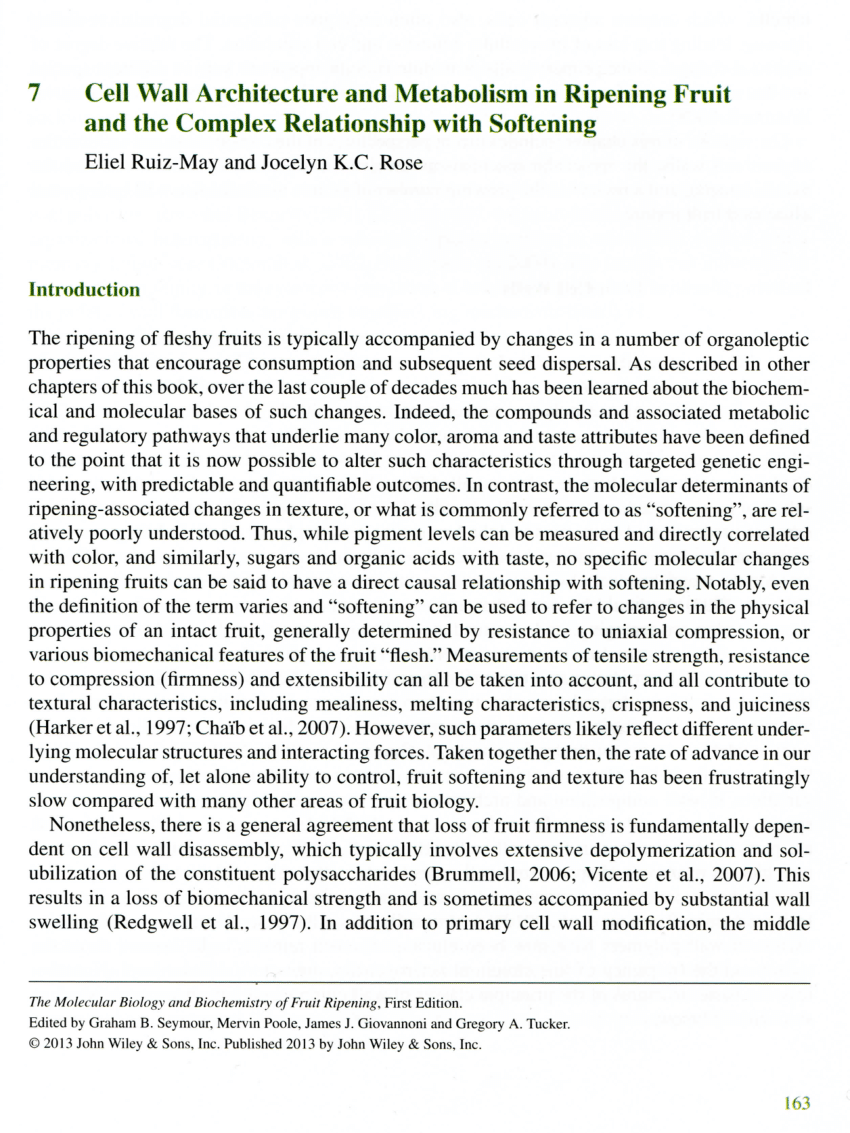 The molecular biology and biochemistry of fruit ripening