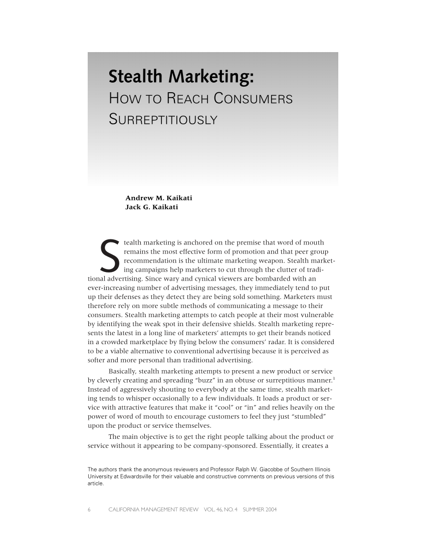 stealth marketing definition