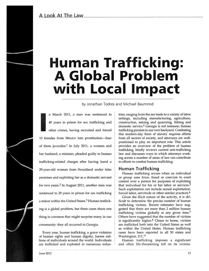 research paper topics related to human trafficking