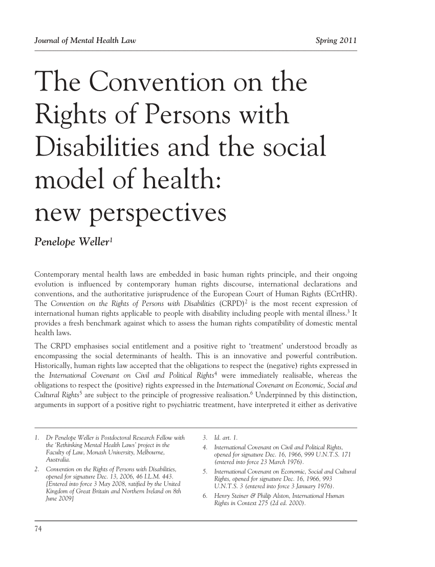 A Commentary The Convention on the Rights of Persons with Disabilities