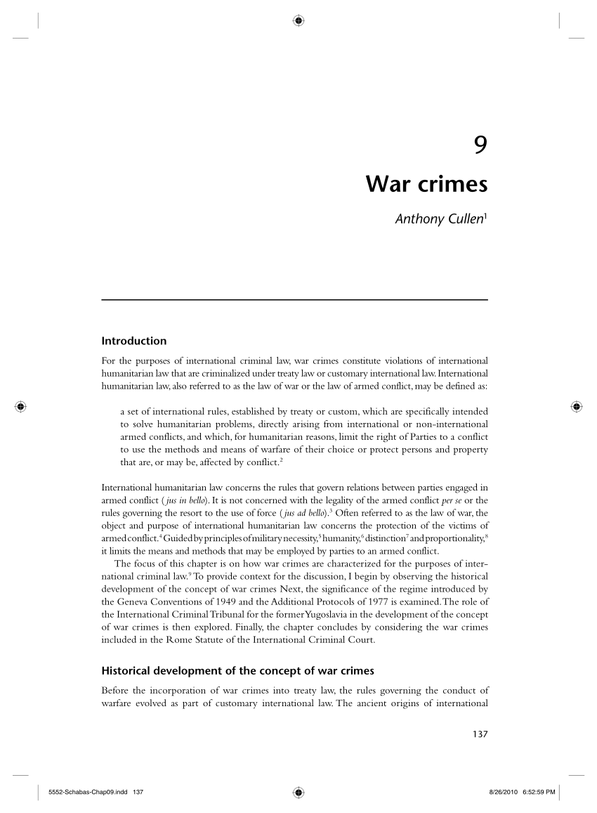 research on war crime