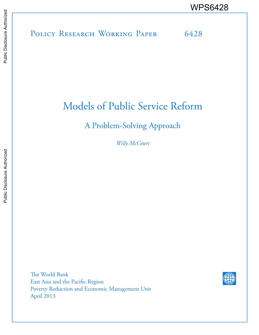 models of public service reform a problem solving approach