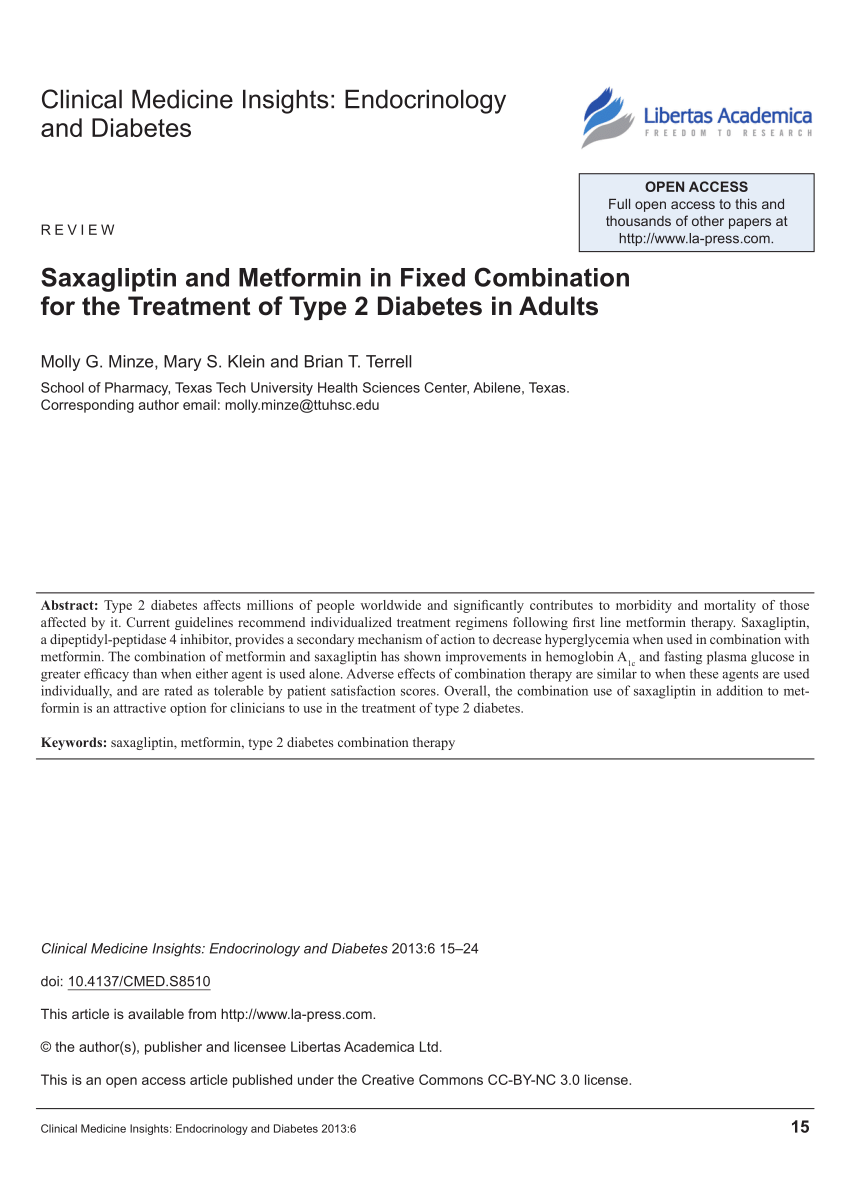 Pdf Saxagliptin And Metformin In Fixed Combination For The Treatment Of Type 2 Diabetes In Adults 0018