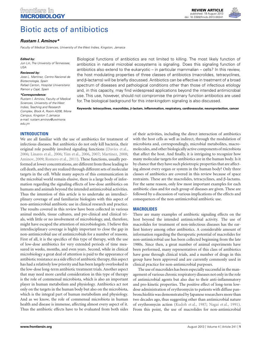 PDF) Biotic acts of antibiotics