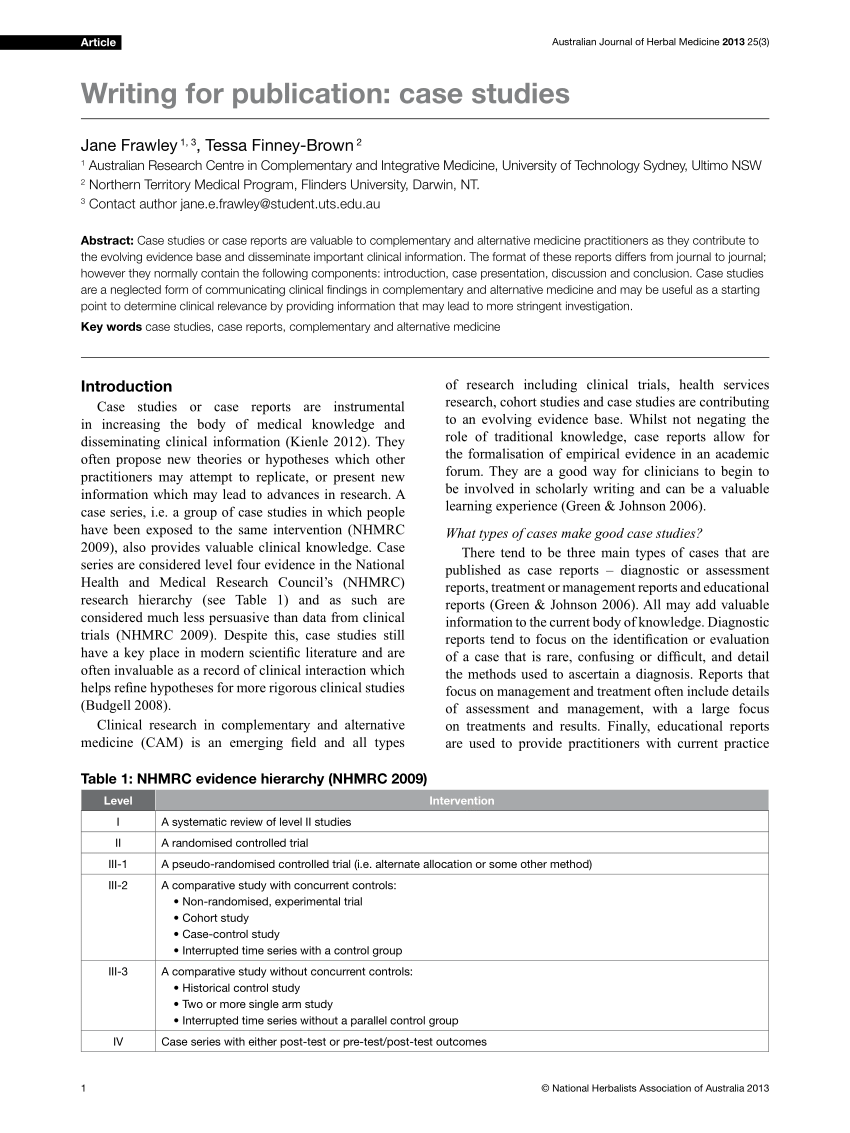 research article case
