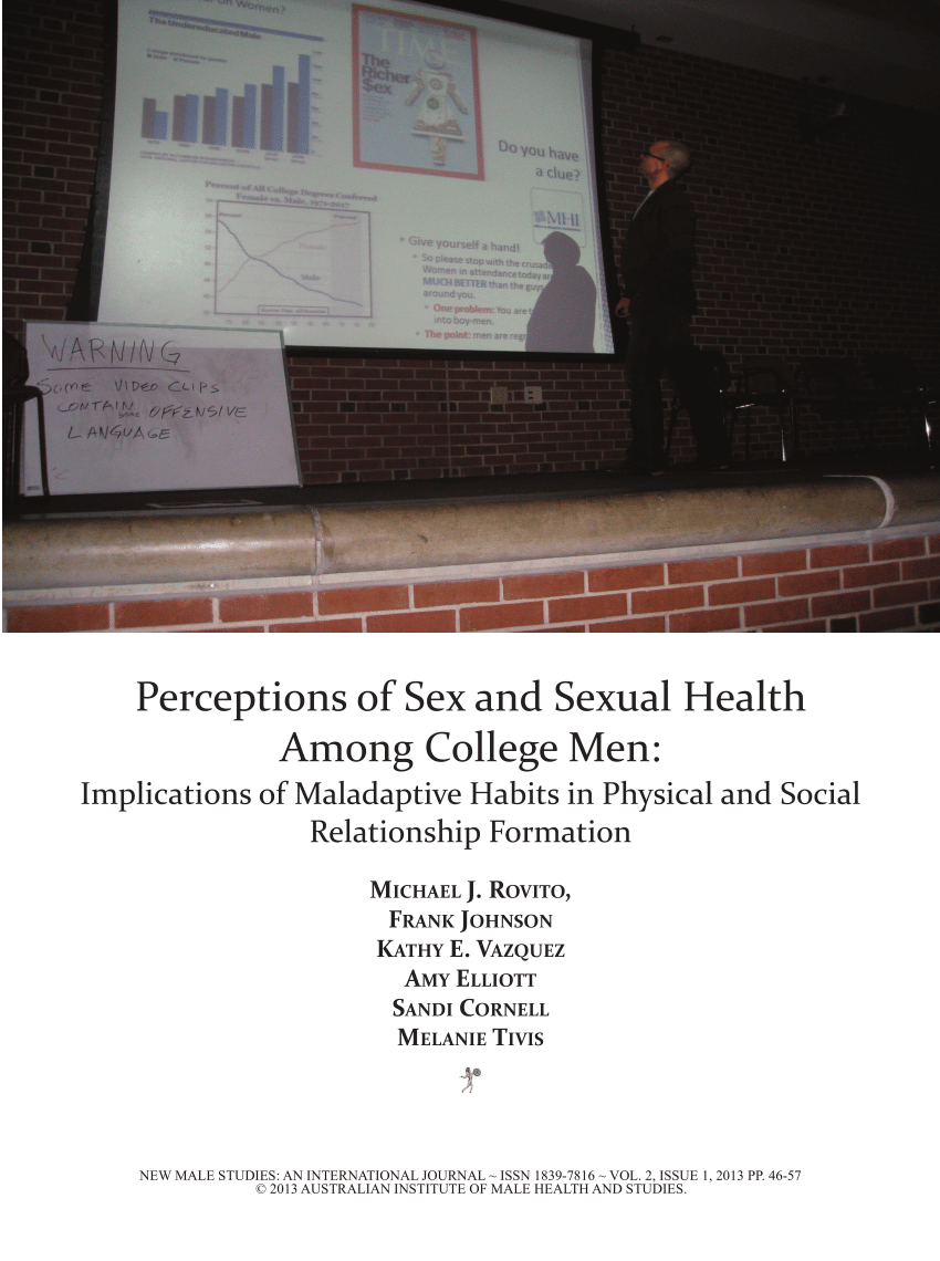 PDF) Perceptions of Sex and Sexual Health among College Men: Implications  of MaladaptiveHabits in Physical and Social Relationship Formation