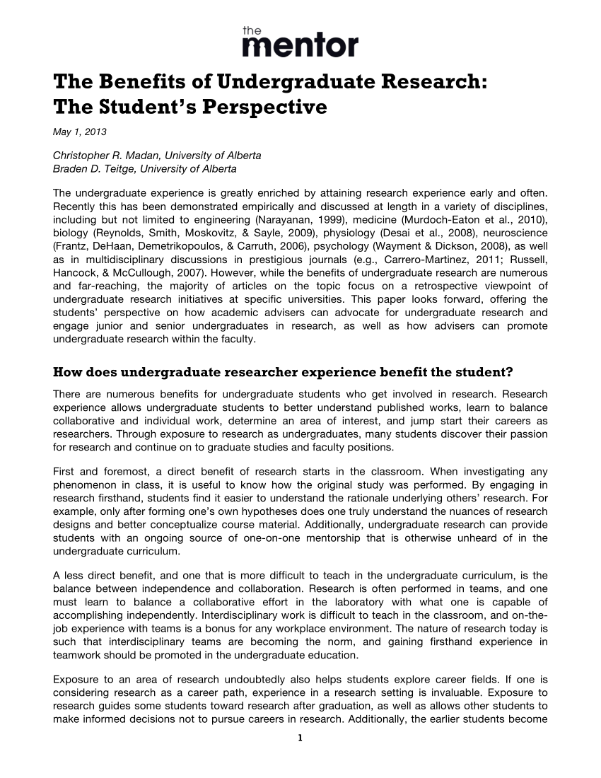 research paper in undergraduate