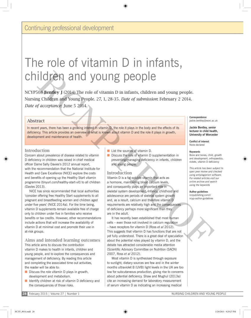 recent research articles on vitamin d deficiency