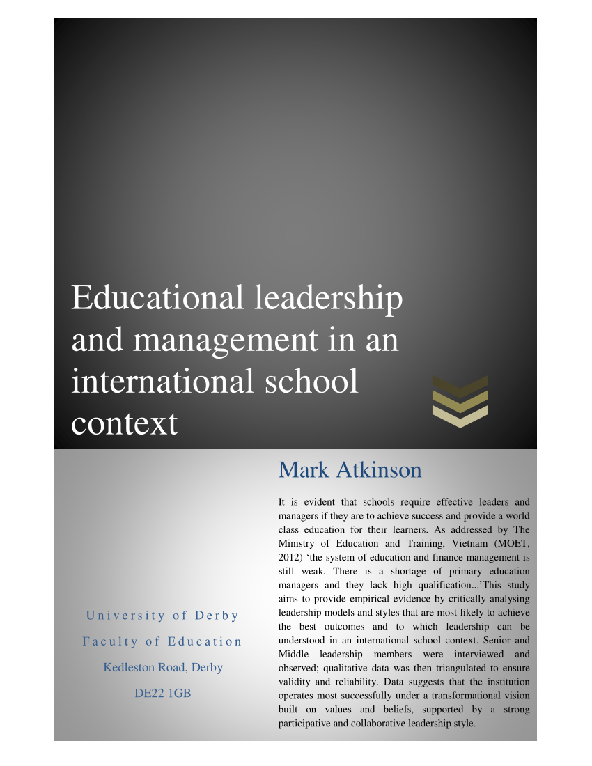 thesis title about educational leadership