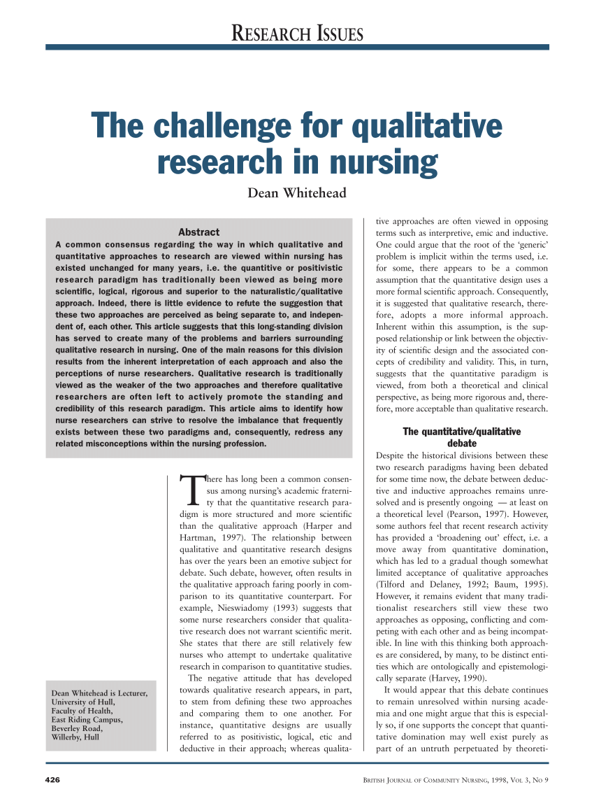 qualitative research in nursing pdf