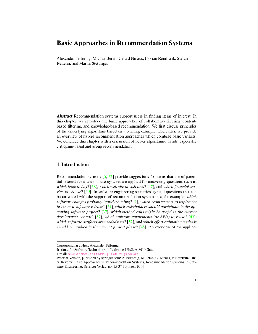 thesis on recommendation systems