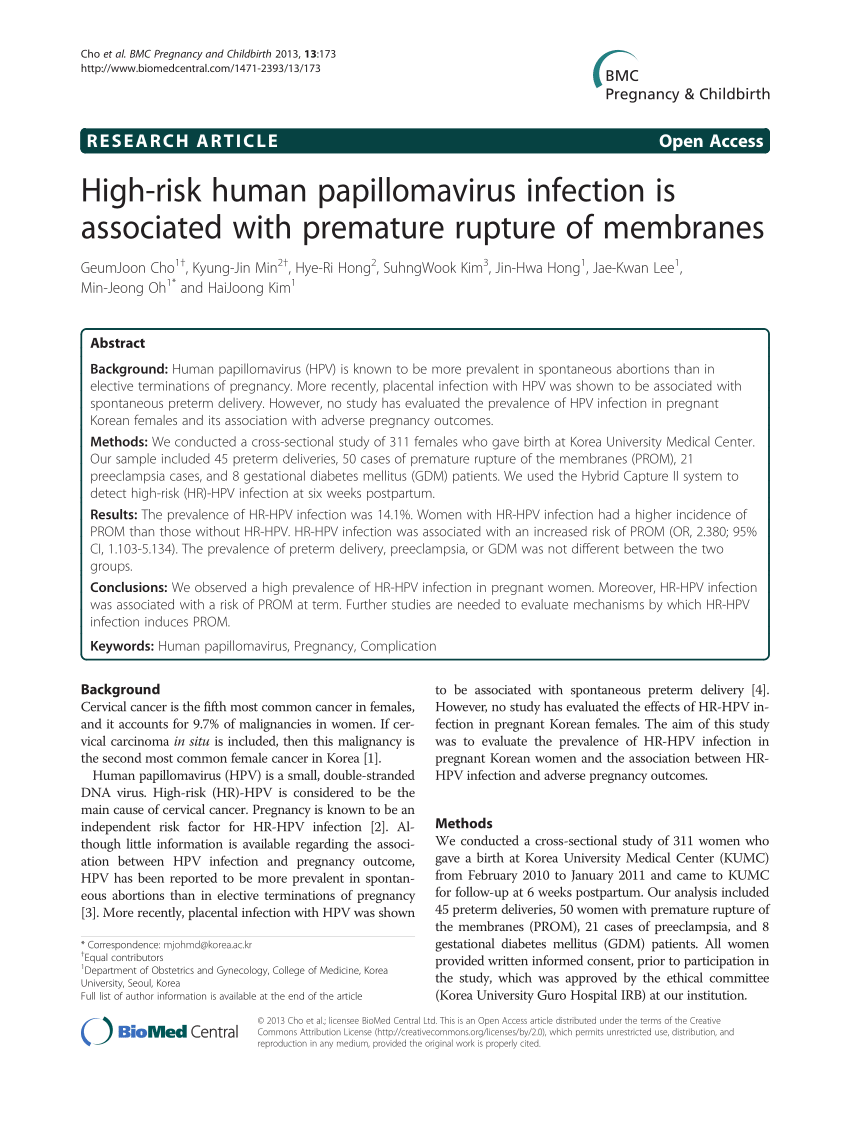 human papillomavirus infection pregnancy)