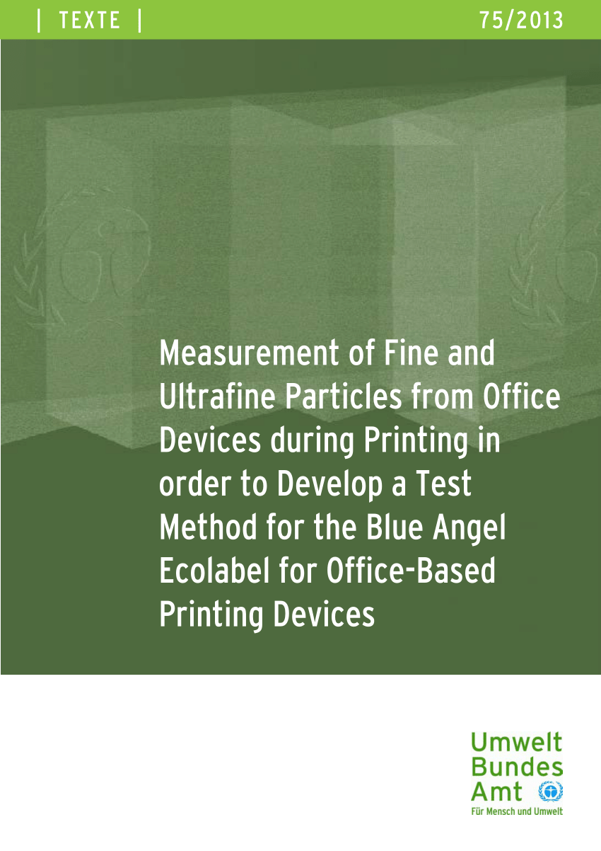 Pdf Measurement Of Fine And Ultrafine Particles From Office