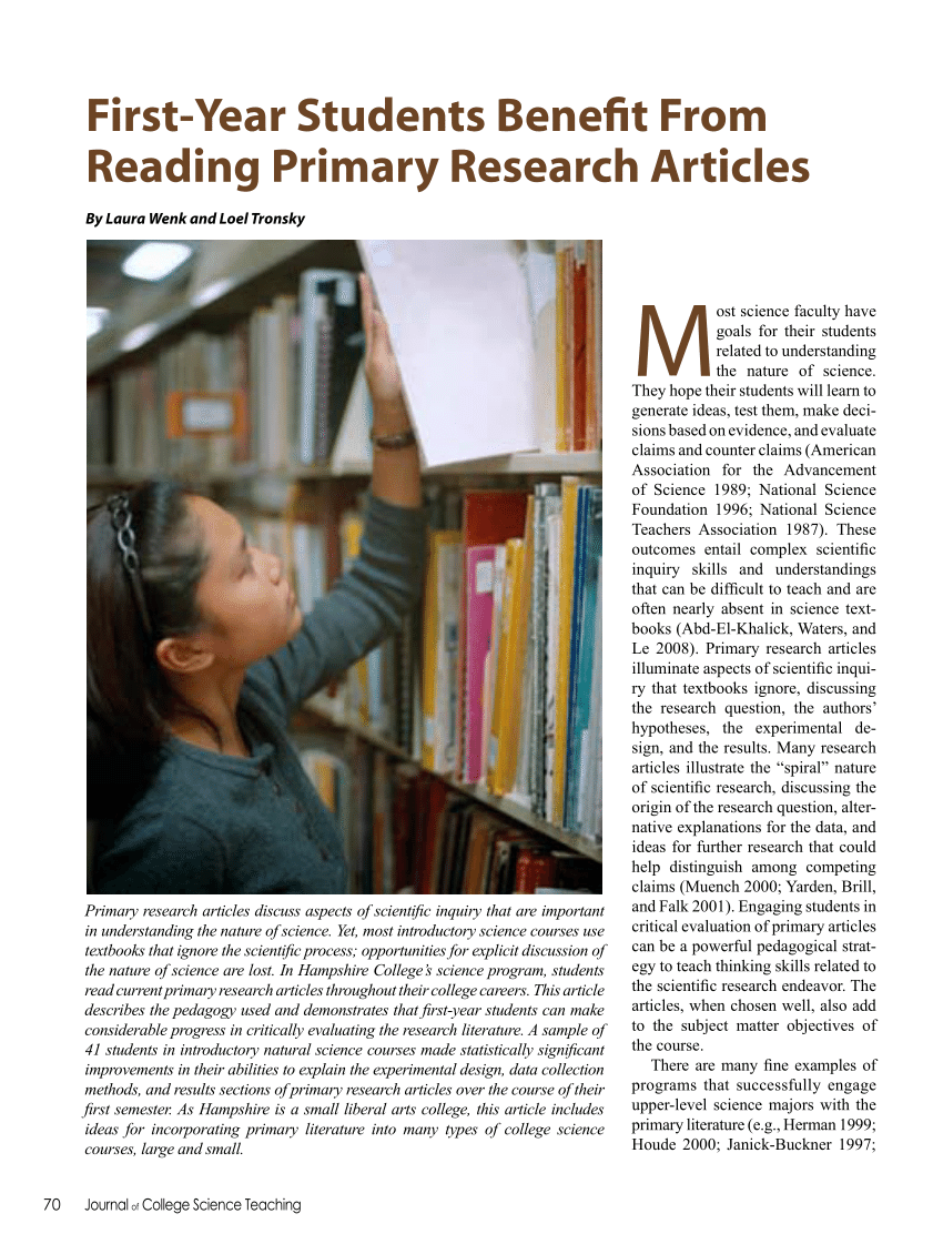reading a primary research article