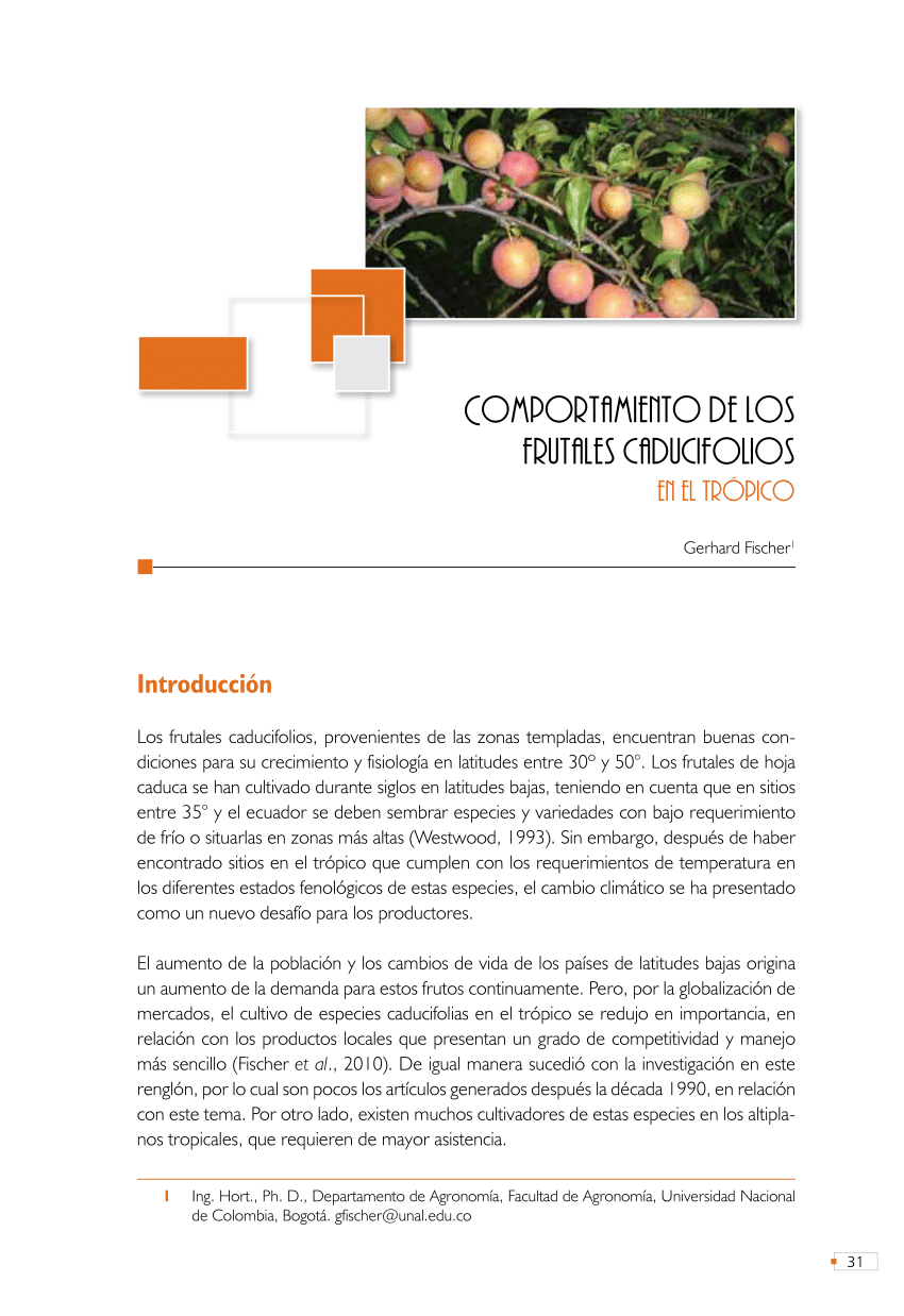 PDF) Comportamiento de los frutales caducifolios en el trópico