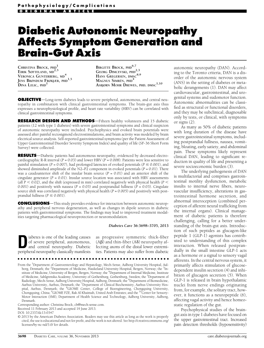 (PDF) Diabetic Autonomic Neuropathy Affects Symptom Generation and