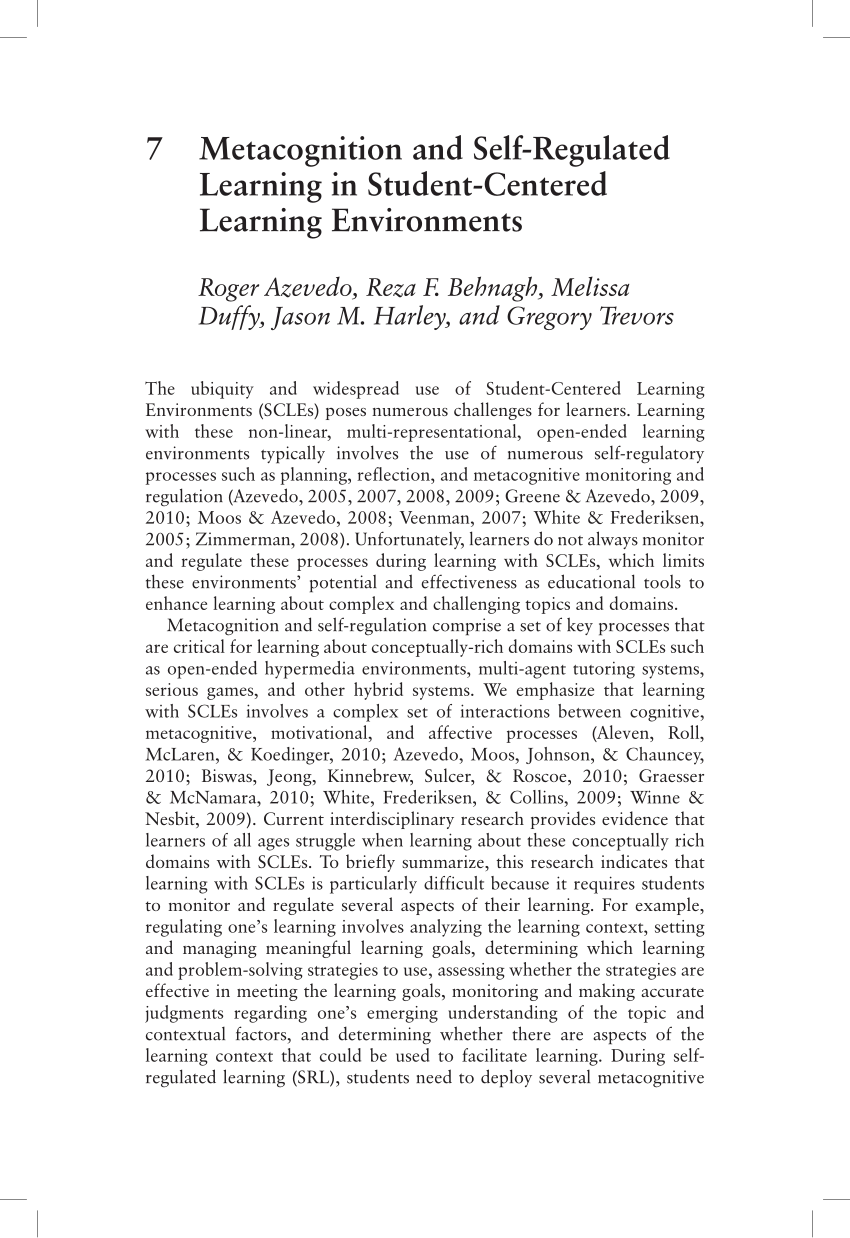 hykleri skat forslag PDF) Metacognition and self-regulated learning in student-centered leaning  environments