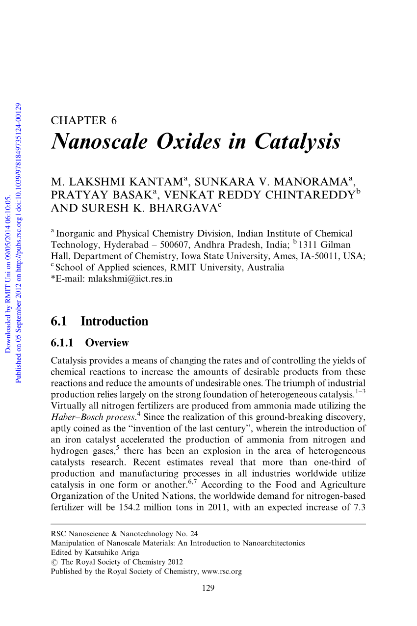 Pdf Nanoscale Oxides In Catalysis