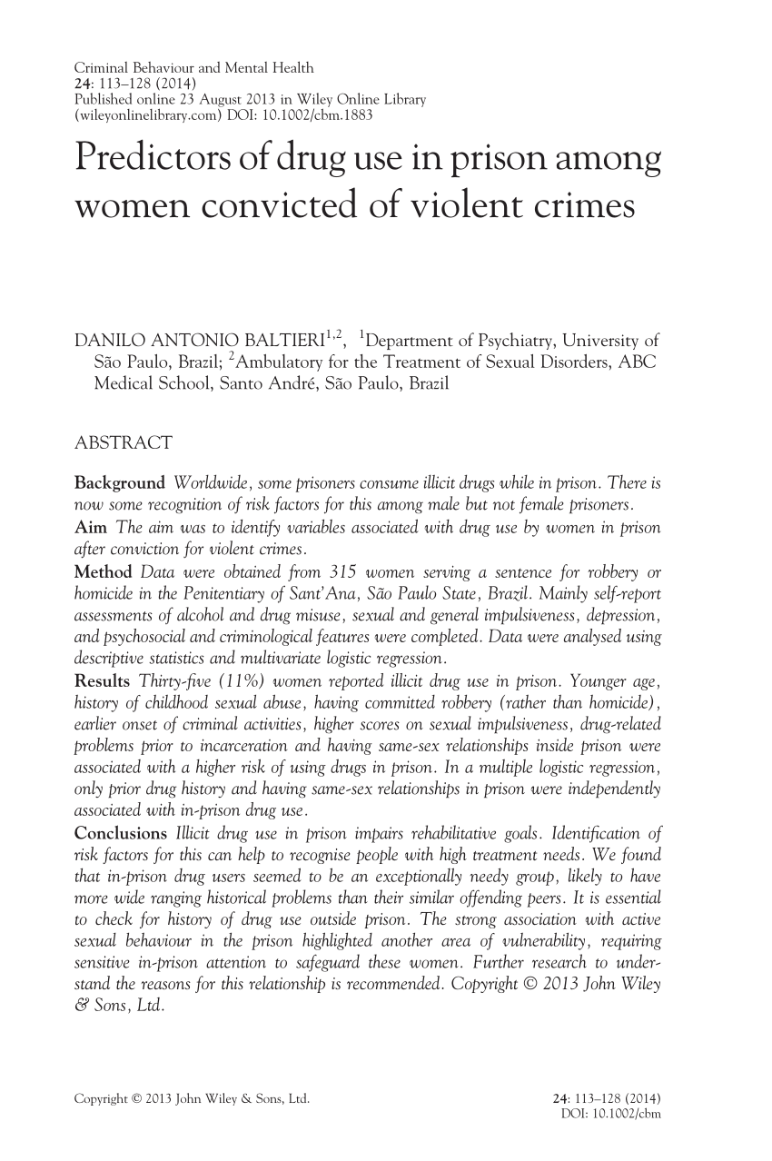 PDF) Factors associated with recidivism among adolescents girls in conflict  with the law in an institution in Brasília, Federal District, Brazil