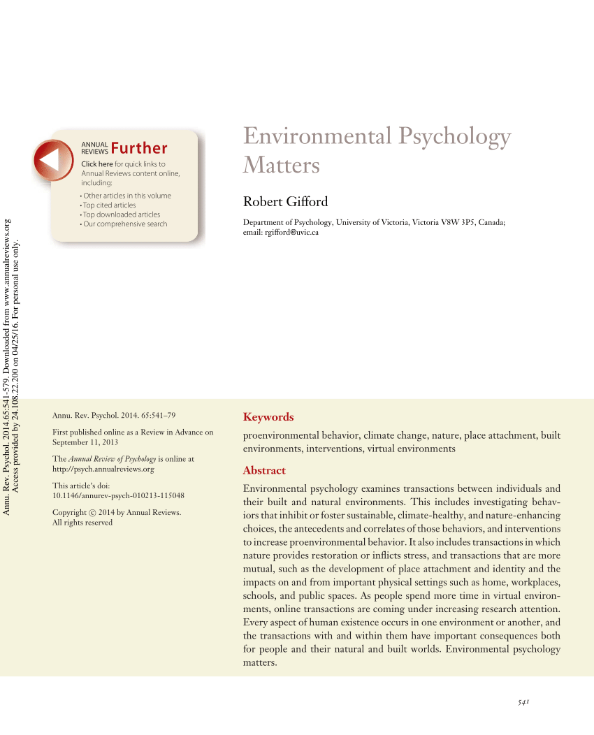 environmental psychology 5th edition bell pdf