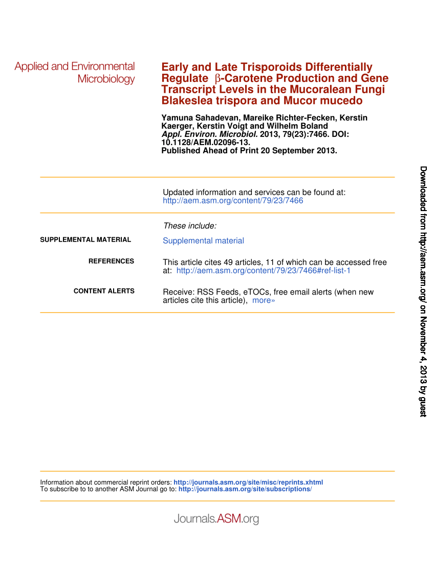 Pdf Early And Late Trisporoids Differentially Regulate Carotene Production And Gene 5796