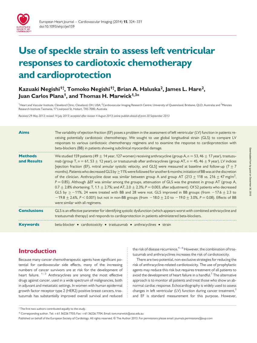 (PDF) Use of speckle strain to assess left ventricular responses to ...