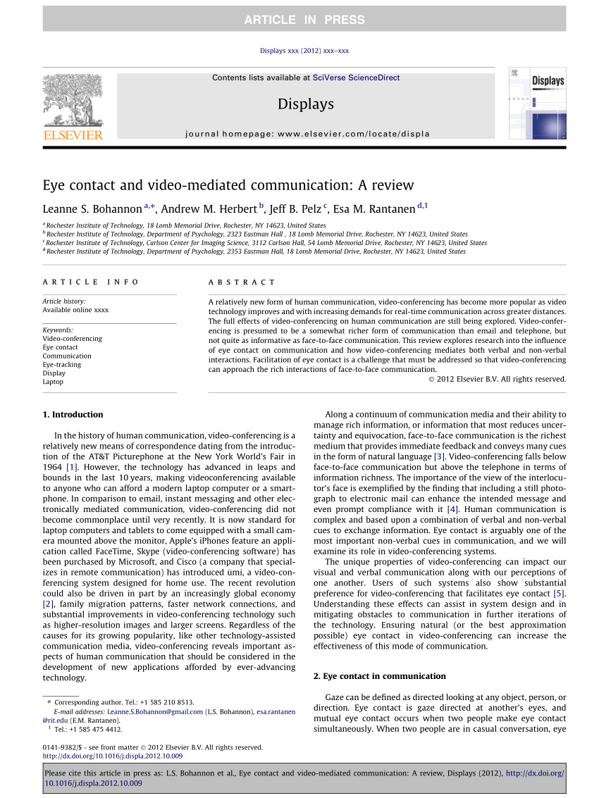 Gaze and Eye Contact Research, PDF