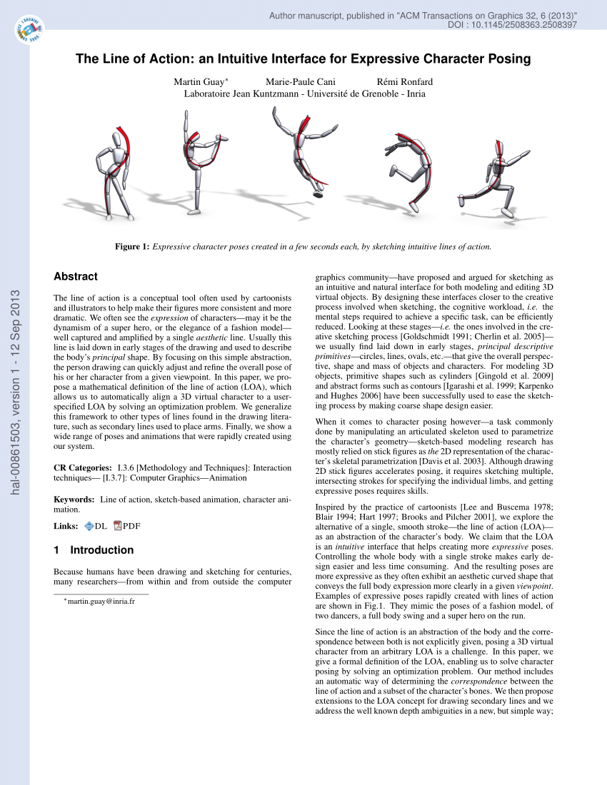 PDF) The Line of Action: an Intuitive Interface for Expressive Character  Posing