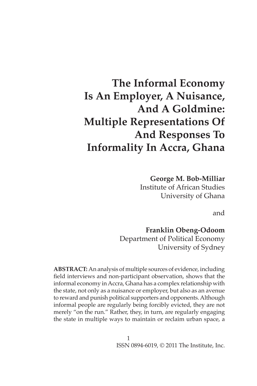 research paper on informal economy