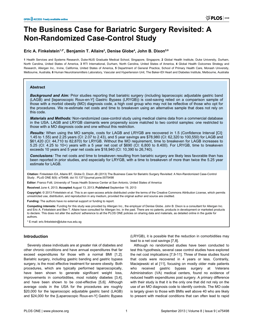 a case study on bariatric surgery