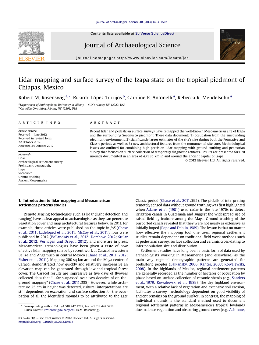 New World Archaeological Foundation map of Izapa (from Lowe et al