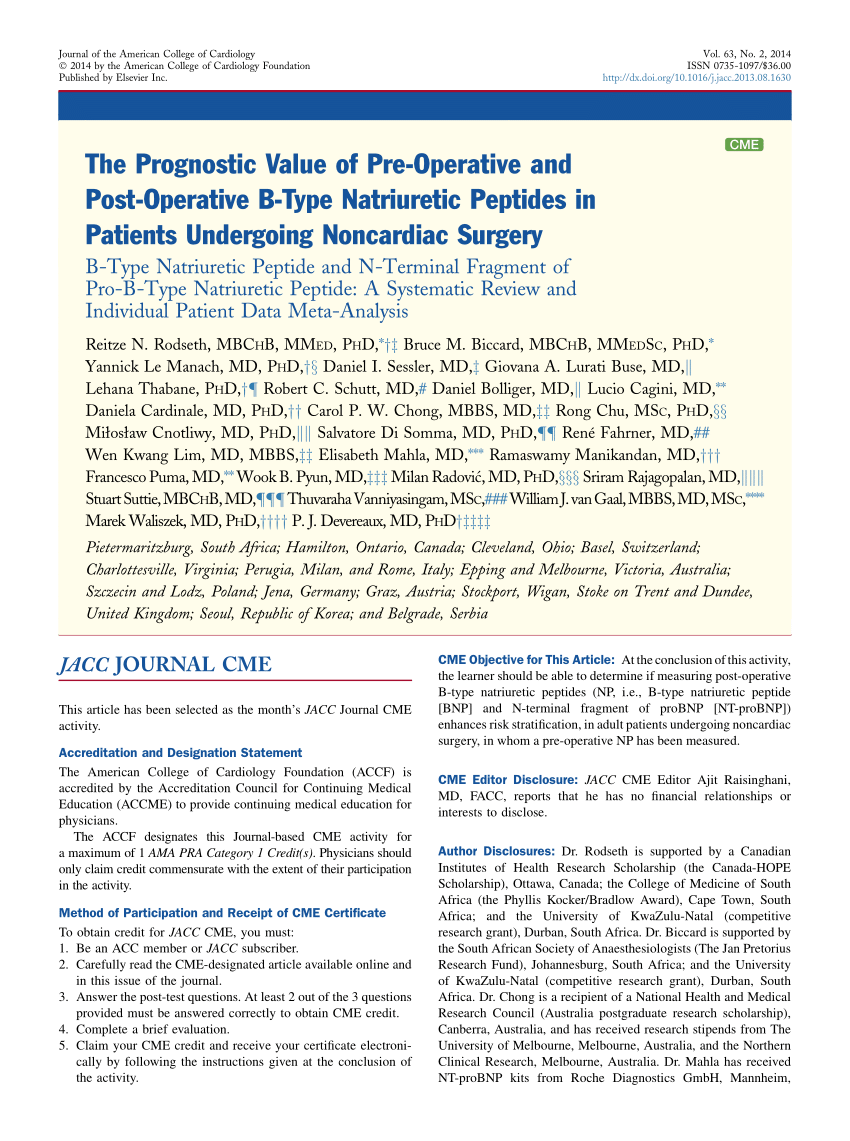 (PDF) The prognostic value of preoperative and postoperative B-type ...