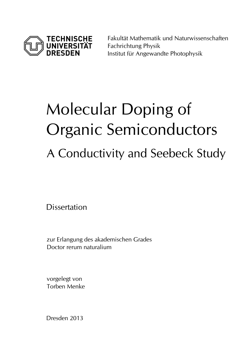 PDF) Molecular Doping of Organic Semiconductors - A Conductivity