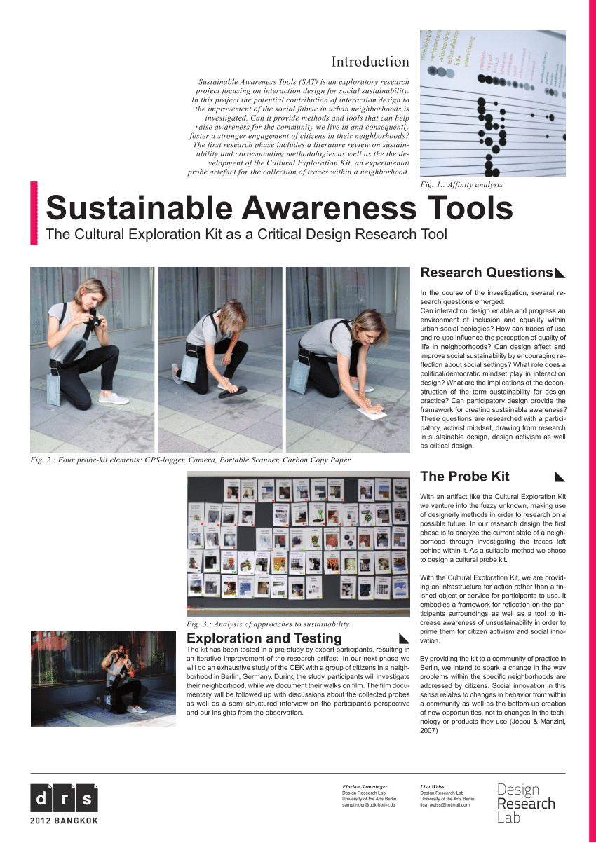Pdf Sustainable Awareness Tools Introducing The Cultural